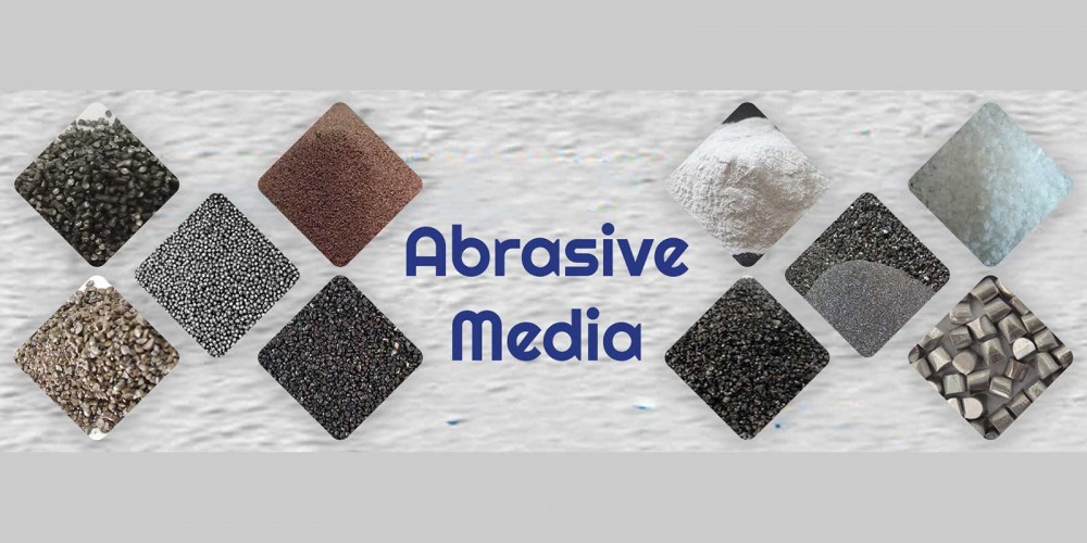 What kind of abrasive can be used in the sand blasting process?